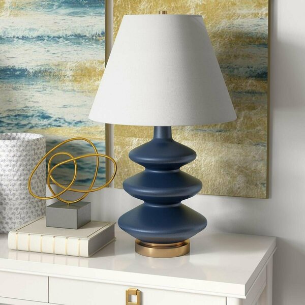Henn & Hart Carleta Matte Blue Triple Gourd Table Lamp TL0385